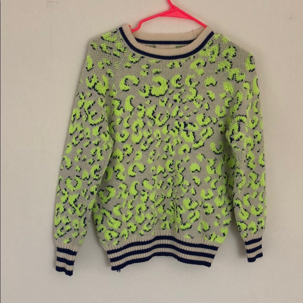 McGinn Neon Green “Leopard Print” Sweater